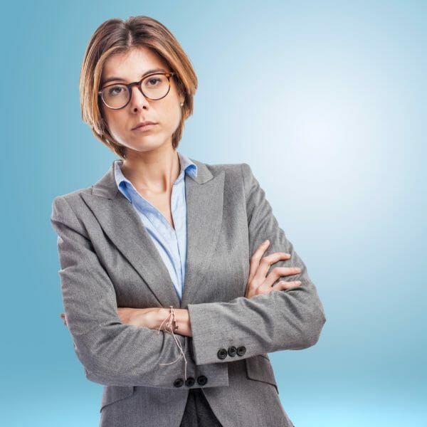 portrait of an executive young woman with serious gesture