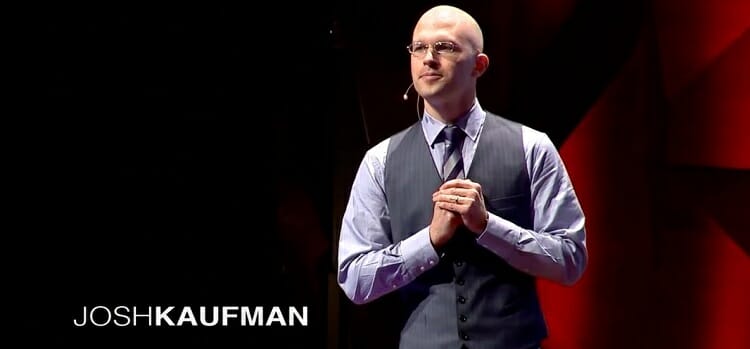 Josh Kaufman presenting at TED