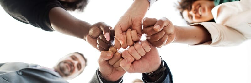 Successful and happy business team