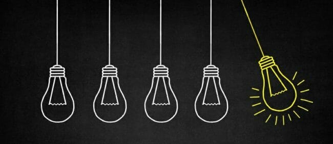 Illustration of five lightbulbs