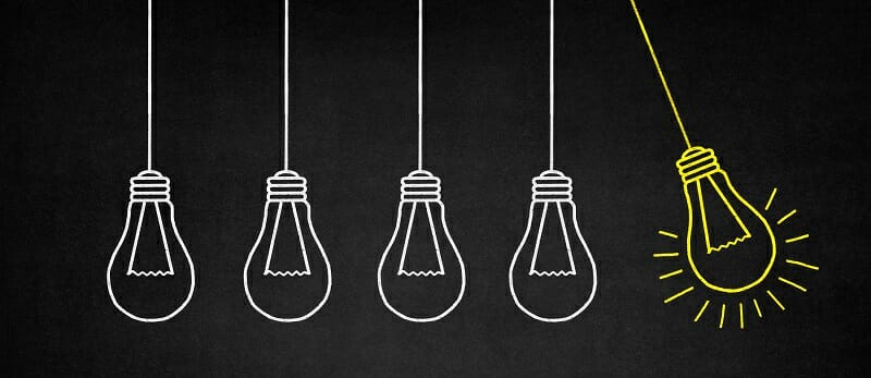 Illustration of five lightbulbs