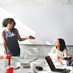 Business people are having a discussion